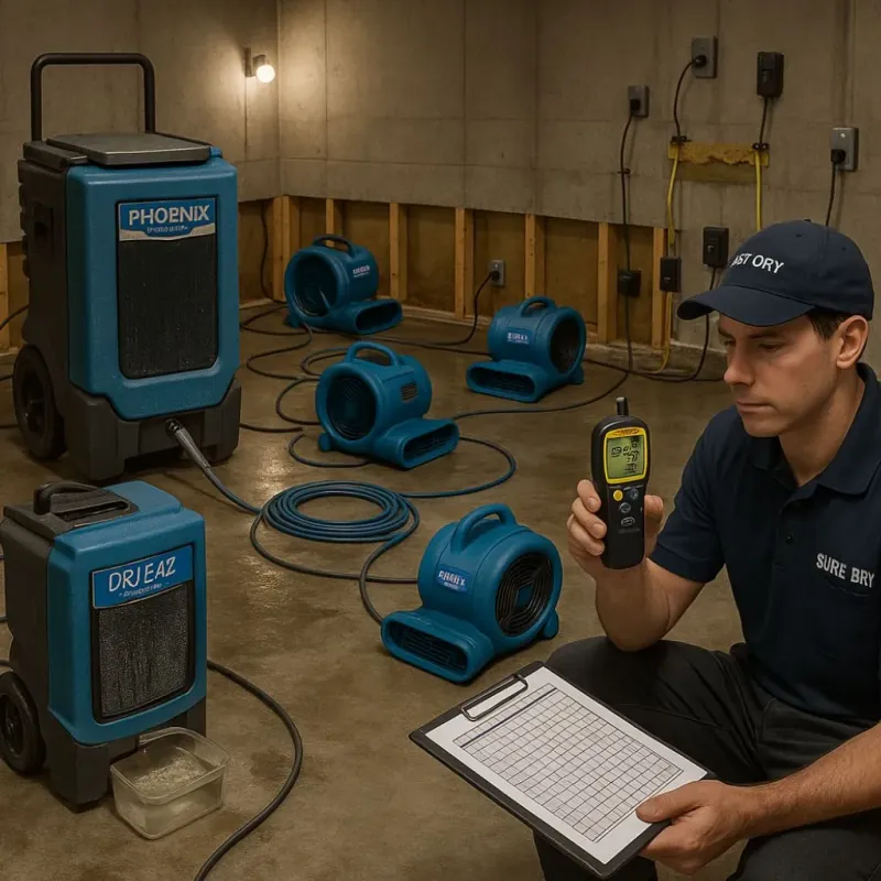 Structural Drying and Dehumidification process in Elsmere, DE